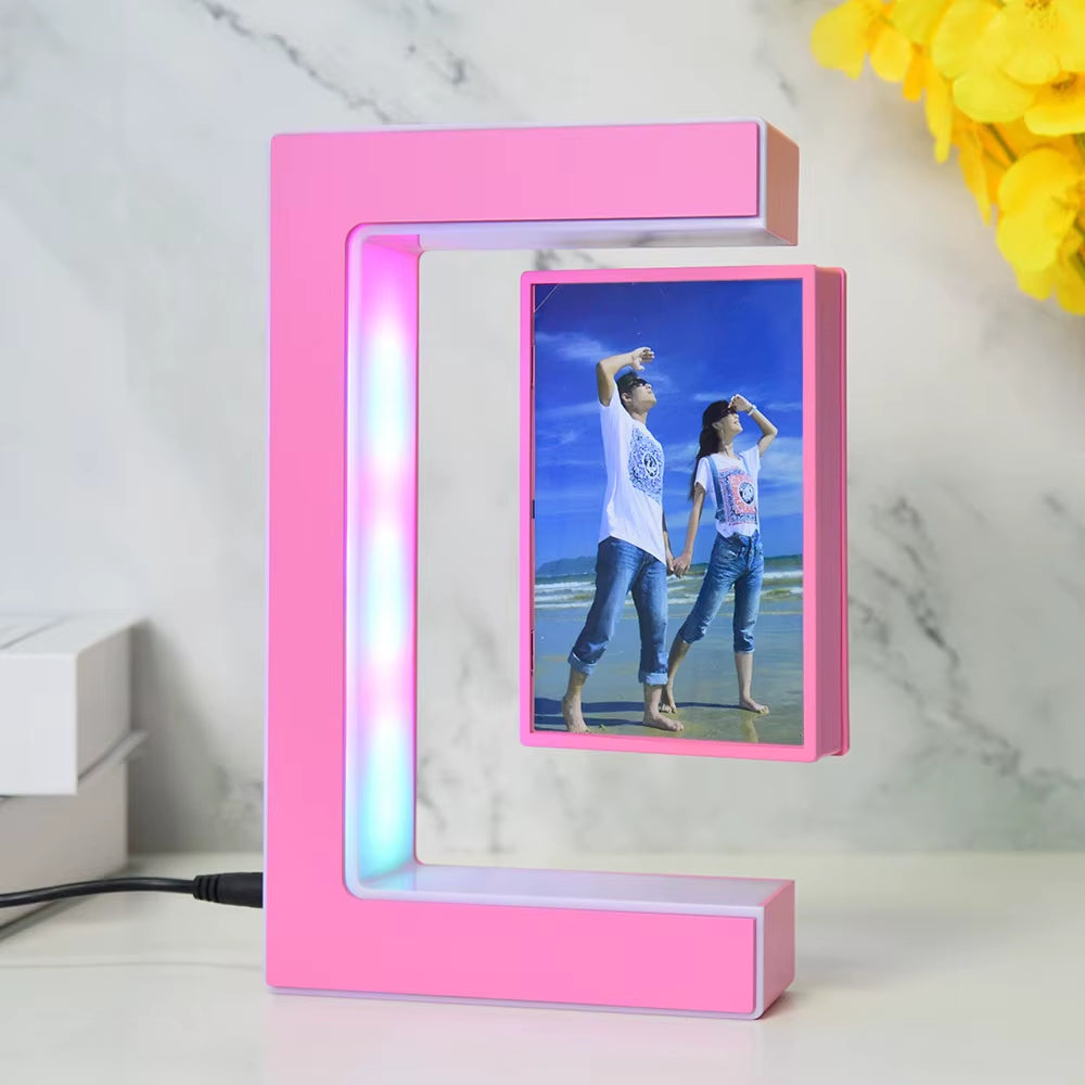 Magnetic Levitating Picture Photo Frame Creative Night Light with Led Lights Display Birthday Christmas Gift