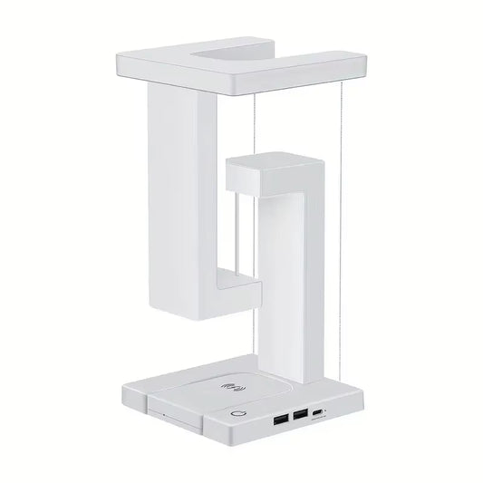 LED Suspended Anti-Gravity Night Light with 10W Wirelesscharger，Bedroom Bedside Home Creative Design LED Levitating Table Lamp