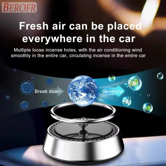 Solar Powered Air Purifier Solar Powered Suspension Planet Car Air Freshener Long Lasting Fragrance Odor Removal Aromatherapy